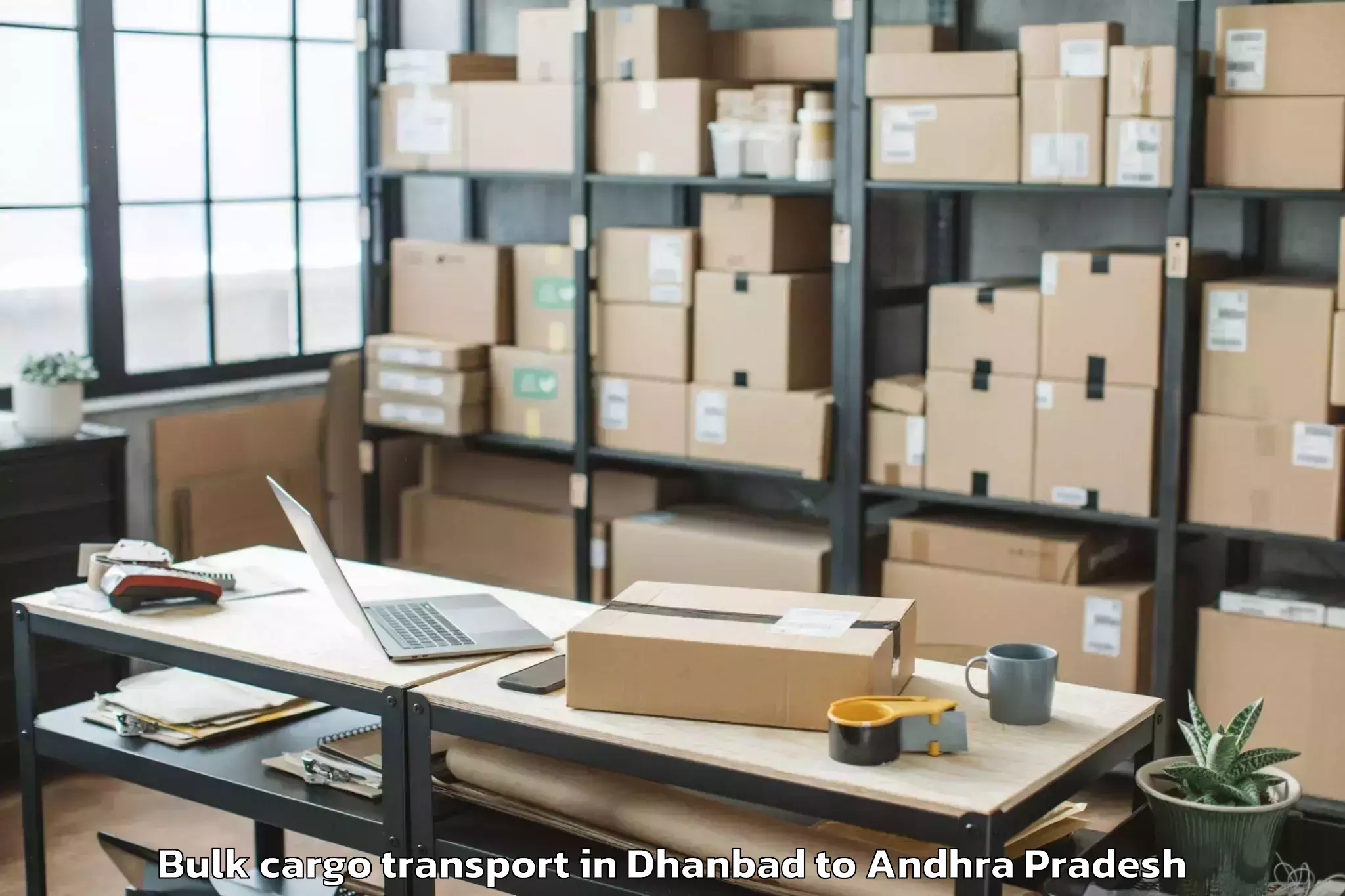 Easy Dhanbad to Vajrapukothuru Bulk Cargo Transport Booking